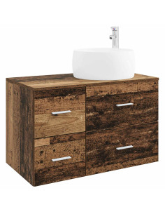 Set di mobili per il bagno 2 pz Legno antico 2
