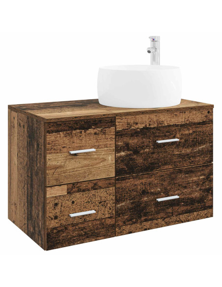 Set di mobili per il bagno 2 pz Legno antico