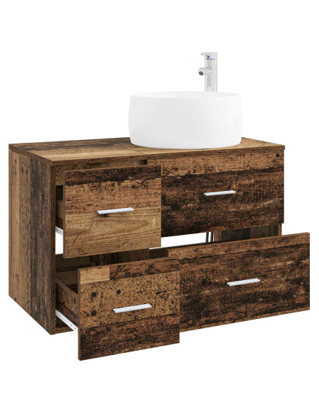 Set di mobili per il bagno 2 pz Legno antico