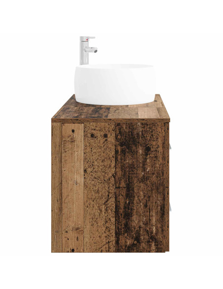 Set di mobili per il bagno 2 pz Legno antico