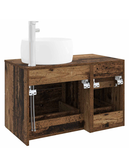 Set di mobili per il bagno 2 pz Legno antico