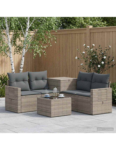 Set di divani 6 pz Grigio e Grigio Scuro