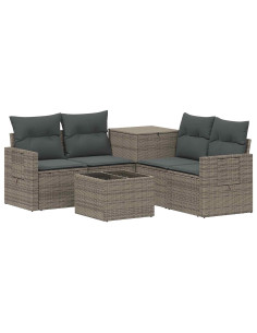 Set di divani 6 pz Grigio e Grigio Scuro 2