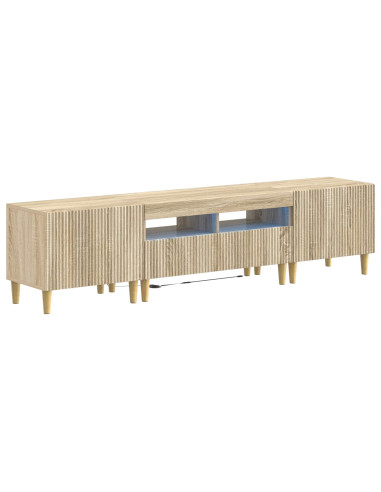 Mobile TV LED a 5 pezzi Rovere Sonoma Legno ingegnerizzato