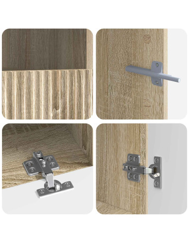 Mobile TV LED a 5 pezzi Rovere Sonoma Legno ingegnerizzato