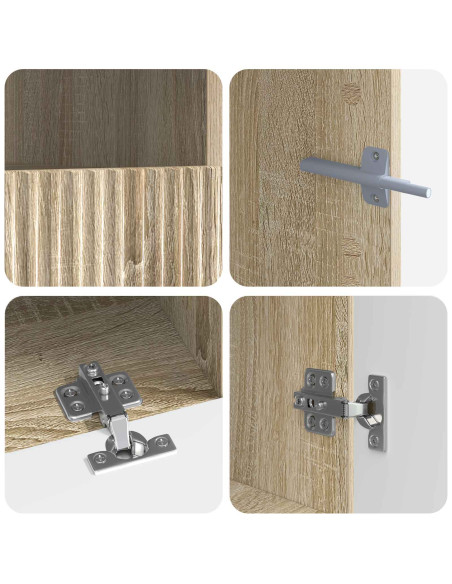 Mobile TV LED a 5 pezzi Rovere Sonoma Legno ingegnerizzato