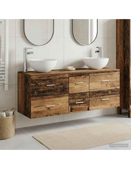 Set di Armadi da Bagno 3 pz Legno antico 49,5 x 41 x 64,5 cm
