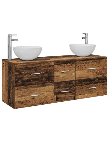 Set di Armadi da Bagno 3 pz Legno antico 49,5 x 41 x 64,5 cm