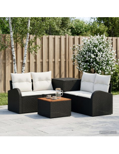 Set di divani 6 pz Nero e Bianco Crema