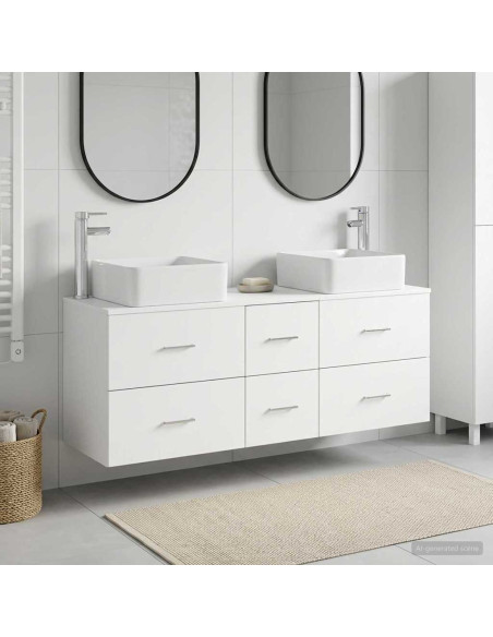 Set di Armadi da Bagno 3 pz Bianco 49,5 x 41 x 63 cm