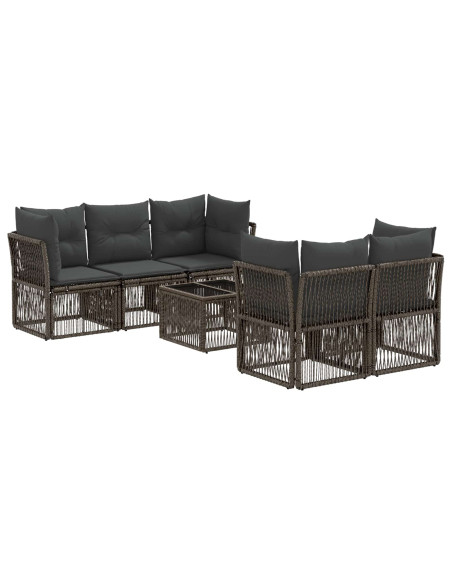 Set Divano da Giardino 6 pz Grigio polyrattan