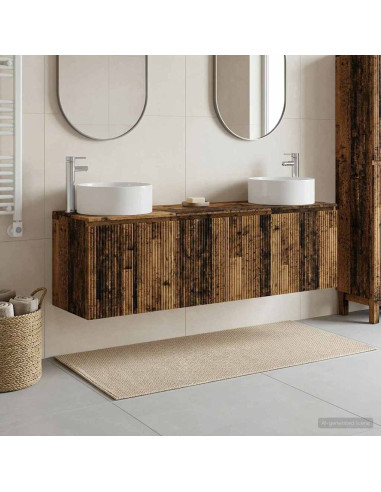 Set di Armadi da Bagno 3 pz Legno antico 49,5 x 44,5 x 65,5 cm