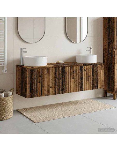 Set di Armadi da Bagno 3 pz Legno antico 49,5 x 44,5 x 65,5 cm
