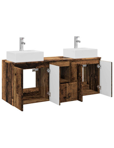Set di Armadi da Bagno 3 pz Legno antico 49,5 x 41 x 62,5 cm