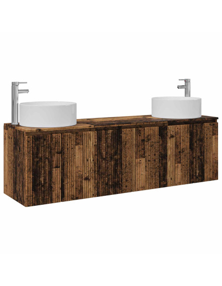 Set di Armadi da Bagno 3 pz Legno antico 49,5 x 44,5 x 65,5 cm