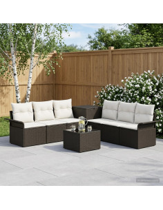 Set di divani 8 pz Nero e Bianco Crema