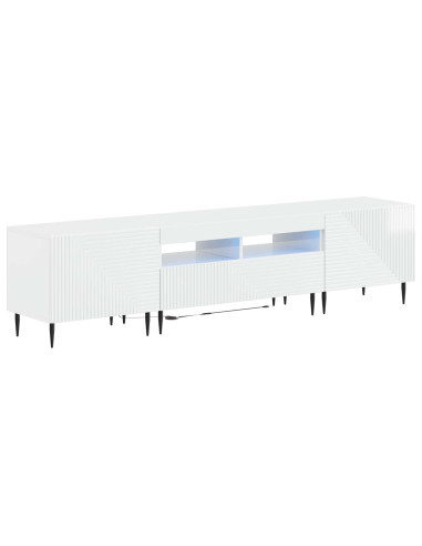 Mobile TV LED a 3 pezzi Bianco Lucido Legno ingegnerizzato