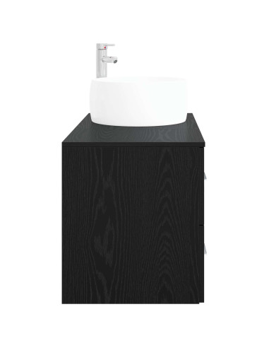 Set di mobili per il bagno 2 pz Rovere Nero
