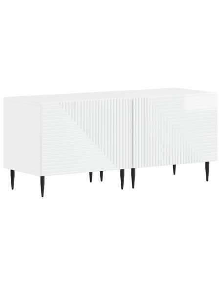 Mobile TV LED a 3 pezzi Bianco Lucido Legno ingegnerizzato