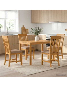 Set da pranzo 5 pz Grigio Legno di Quercia Massello