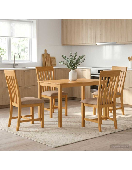 Set da pranzo 5 pz Grigio Legno di Quercia Massello