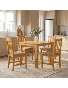 Set da pranzo 5 pz Grigio Legno di Quercia Massello