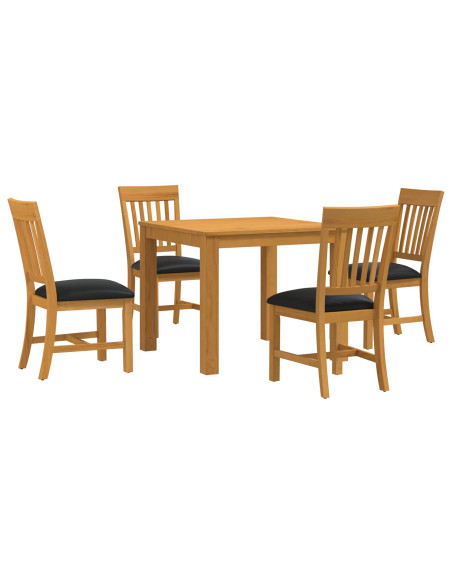 Set da pranzo 5 pz Nero Legno di Quercia Massello