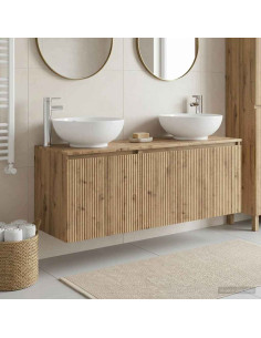 Set di Armadi da Bagno 3 pz Rovere Artigianale