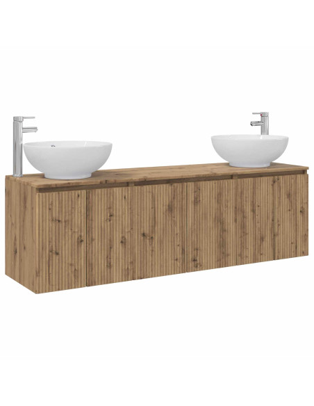 Set di Armadi da Bagno 3 pz Rovere Artigianale