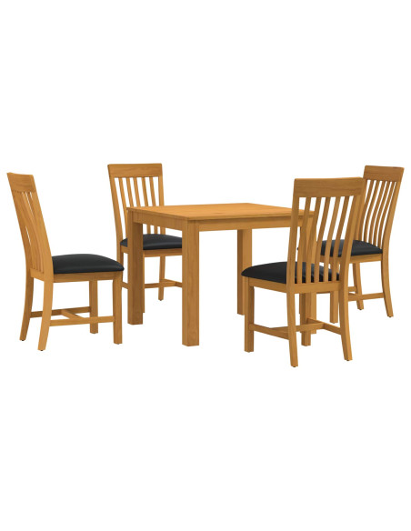 Set da pranzo 5 pz Nero Legno di Quercia Massello