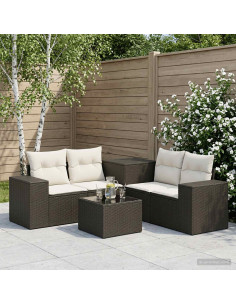 Set di divani 6 pz Nero e Bianco Crema