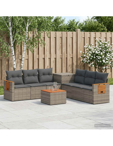 Set di divani 8 pz Grigio e Grigio Scuro