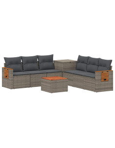 Set di divani 8 pz Grigio e Grigio Scuro 2