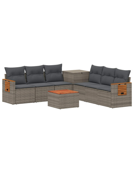 Set di divani 8 pz Grigio e Grigio Scuro