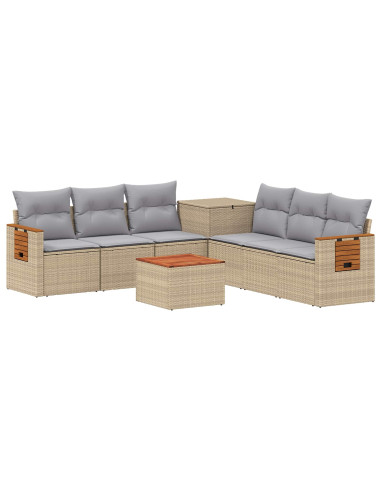 Set di divani 8 pz Beige e Grigio Chiaro