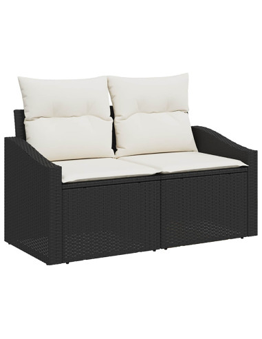 Set di divani 6 pz Nero e Bianco Crema