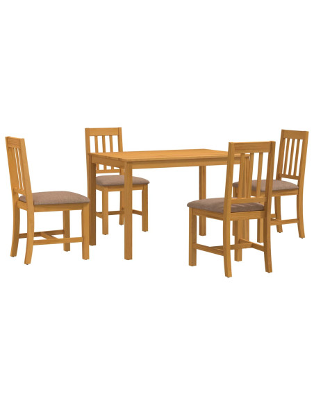 Set da pranzo 5 pz Grigio Legno di Quercia Massello