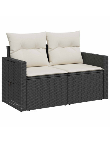 Set di divani 6 pz Nero e Bianco Crema