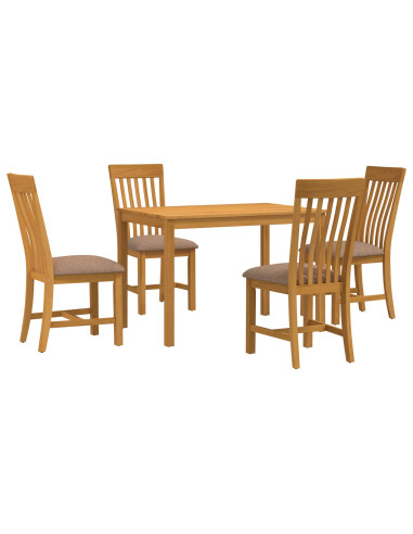 Set da pranzo 5 pz Grigio Legno di Quercia Massello