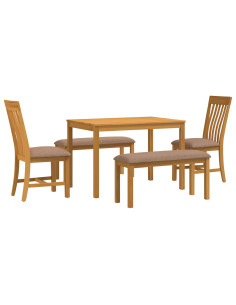 Set da pranzo 5 pz Grigio Legno di Quercia Massello 2