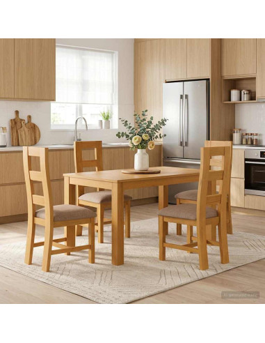 Set da pranzo 5 pz Grigio Legno di Quercia Massello
