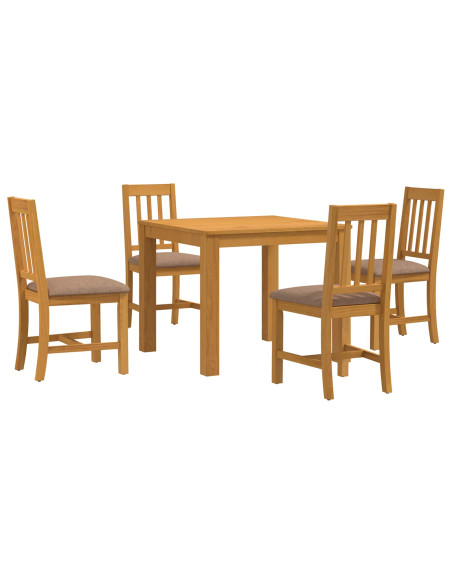 Set da pranzo 5 pz Grigio Legno di Quercia Massello