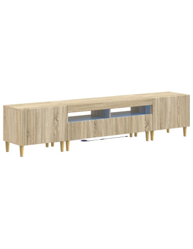 Mobile TV LED a 5 pezzi Rovere Sonoma Legno ingegnerizzato