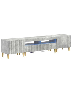 Mobile TV LED a 5 pezzi Grigio Cemento Legno ingegnerizzato