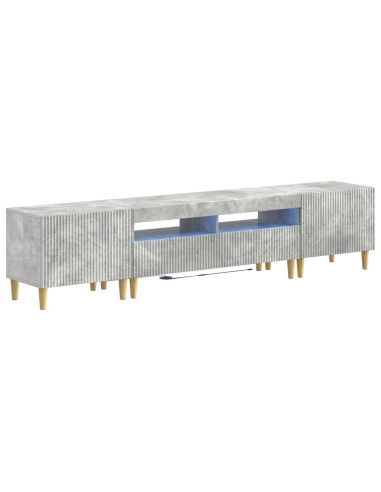 Mobile TV LED a 5 pezzi Grigio Cemento Legno ingegnerizzato