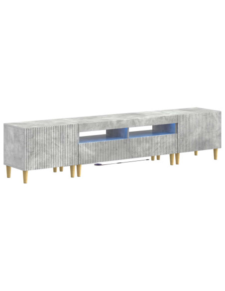 Mobile TV LED a 5 pezzi Grigio Cemento Legno ingegnerizzato