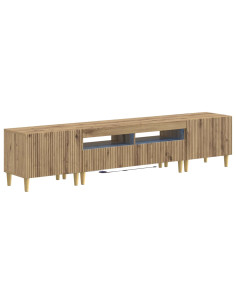 Mobile TV LED a 5 pezzi Rovere Artigianale Legno ingegnerizzato