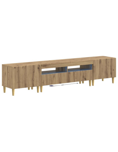 Mobile TV LED a 5 pezzi Rovere Artigianale Legno ingegnerizzato