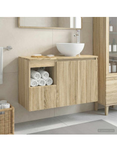Set di mobili per il bagno 2 pz Rovere Sonoma