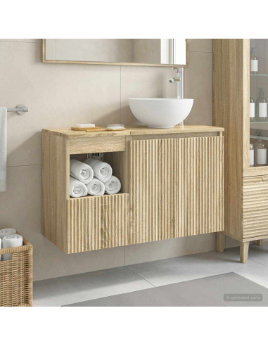 Set di mobili per il bagno 2 pz Rovere Sonoma